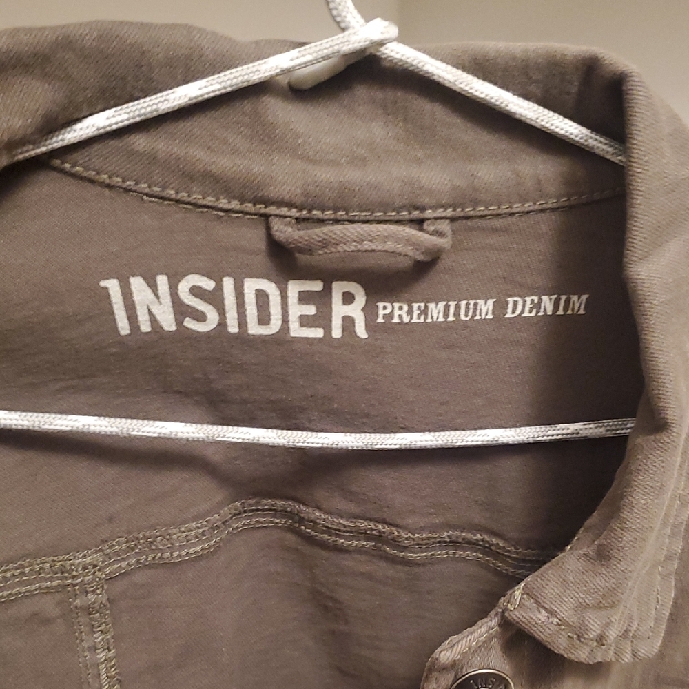 Fitted Jean Jacket - Dark Green - Picture 3 of 4